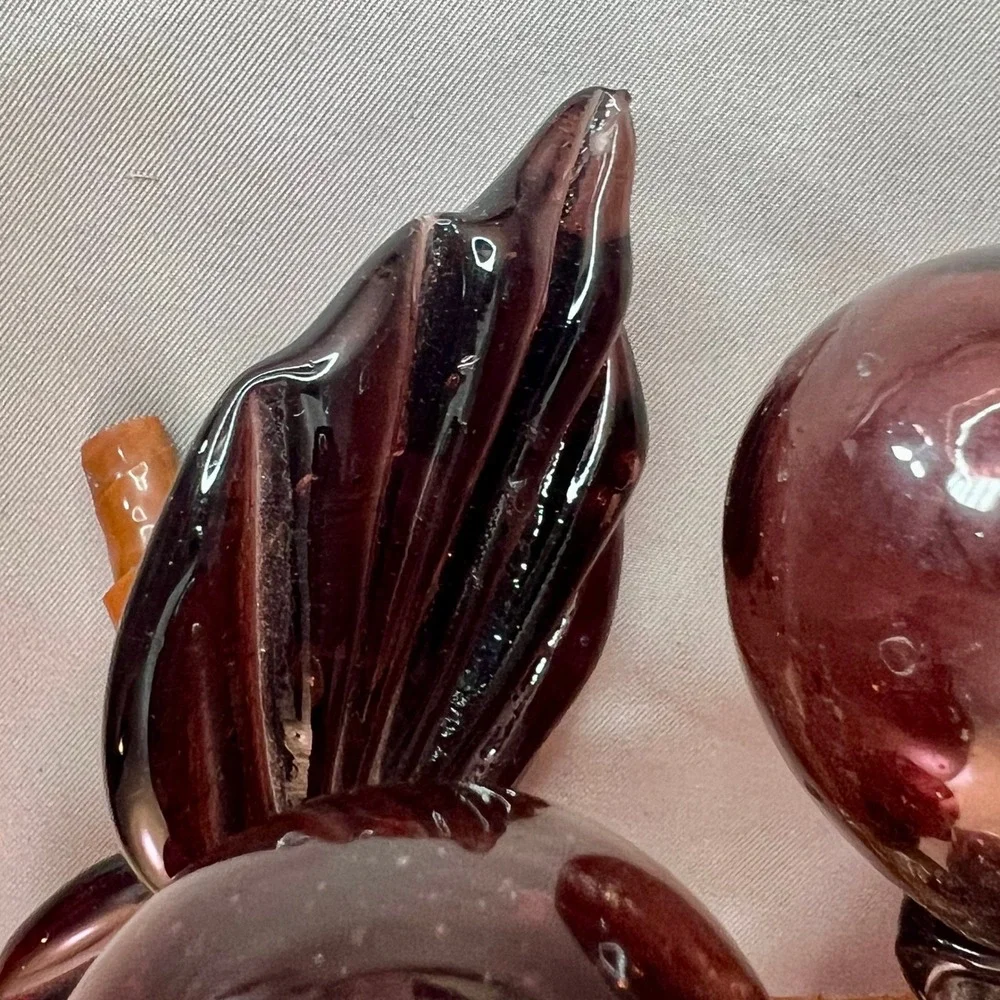 Unbranded Glass Grapes Amethyst Purple Good Vintage Mid Century Modern Decor